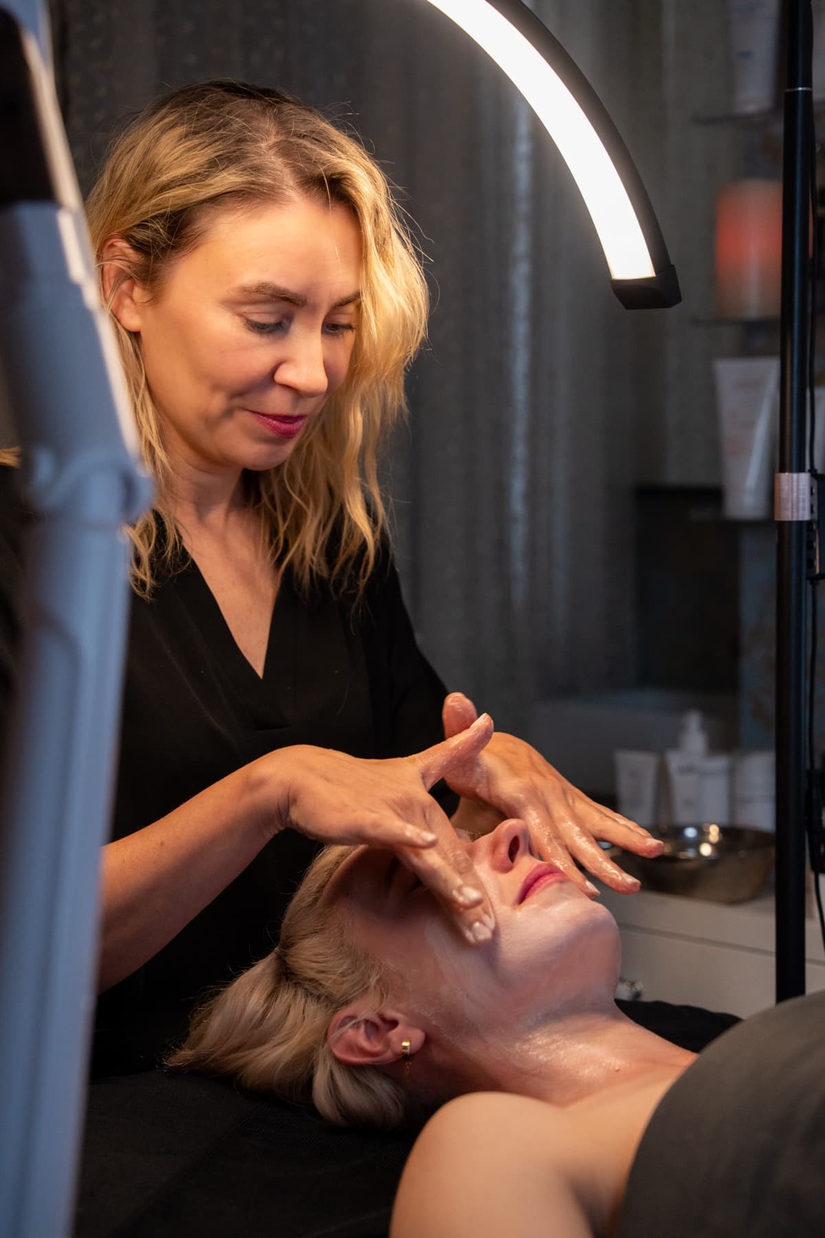 Gentle facial treatment in progress at LNO Boutique in Centennial, Colorado