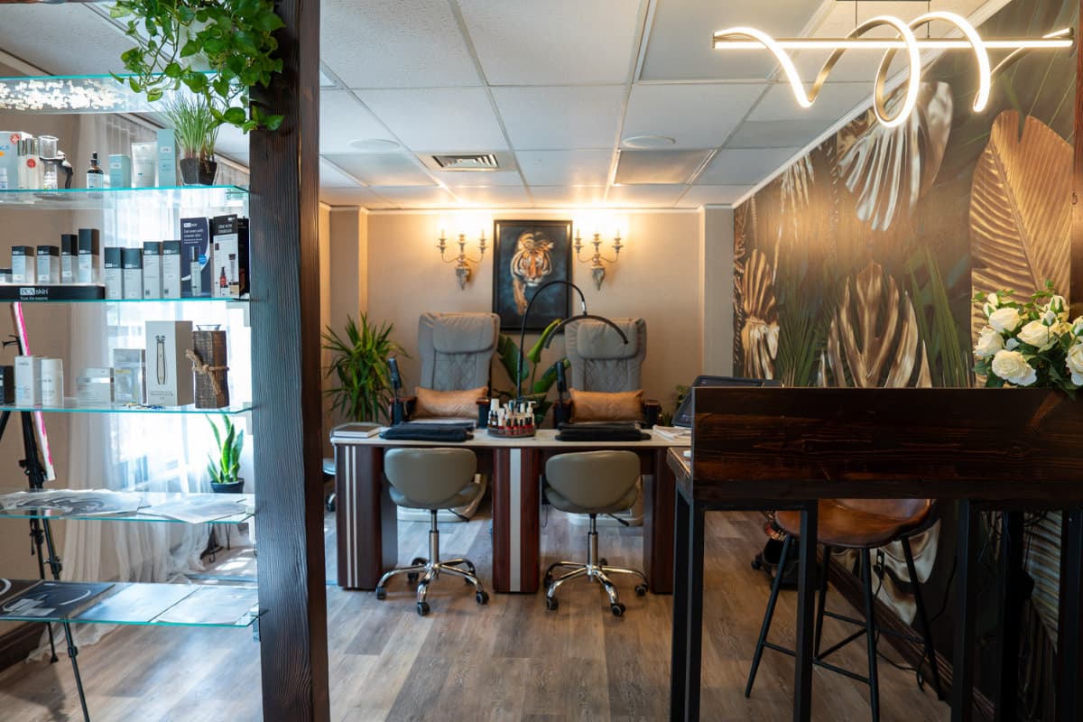 Inside LNO Boutique day spa, nail salon and med spa in Centennial, Colorado