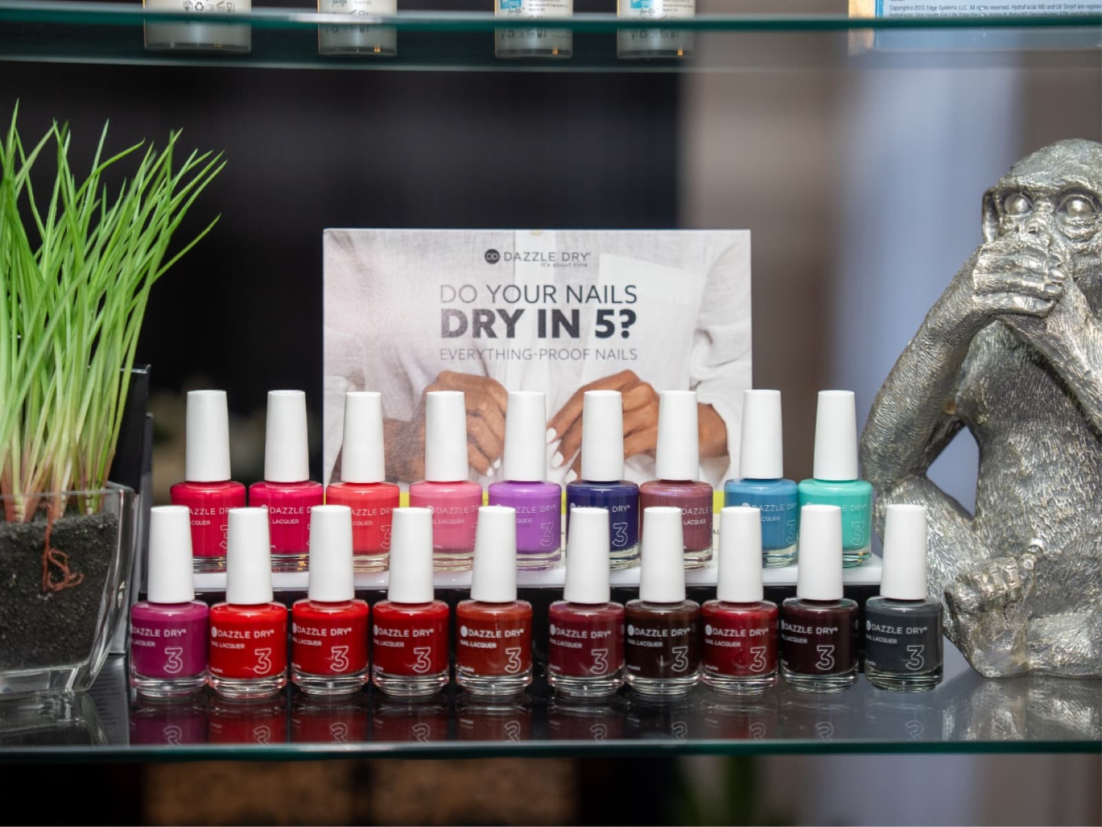 Dazzle Dry polish colours on display at LNO Boutique in Centennial, Denver